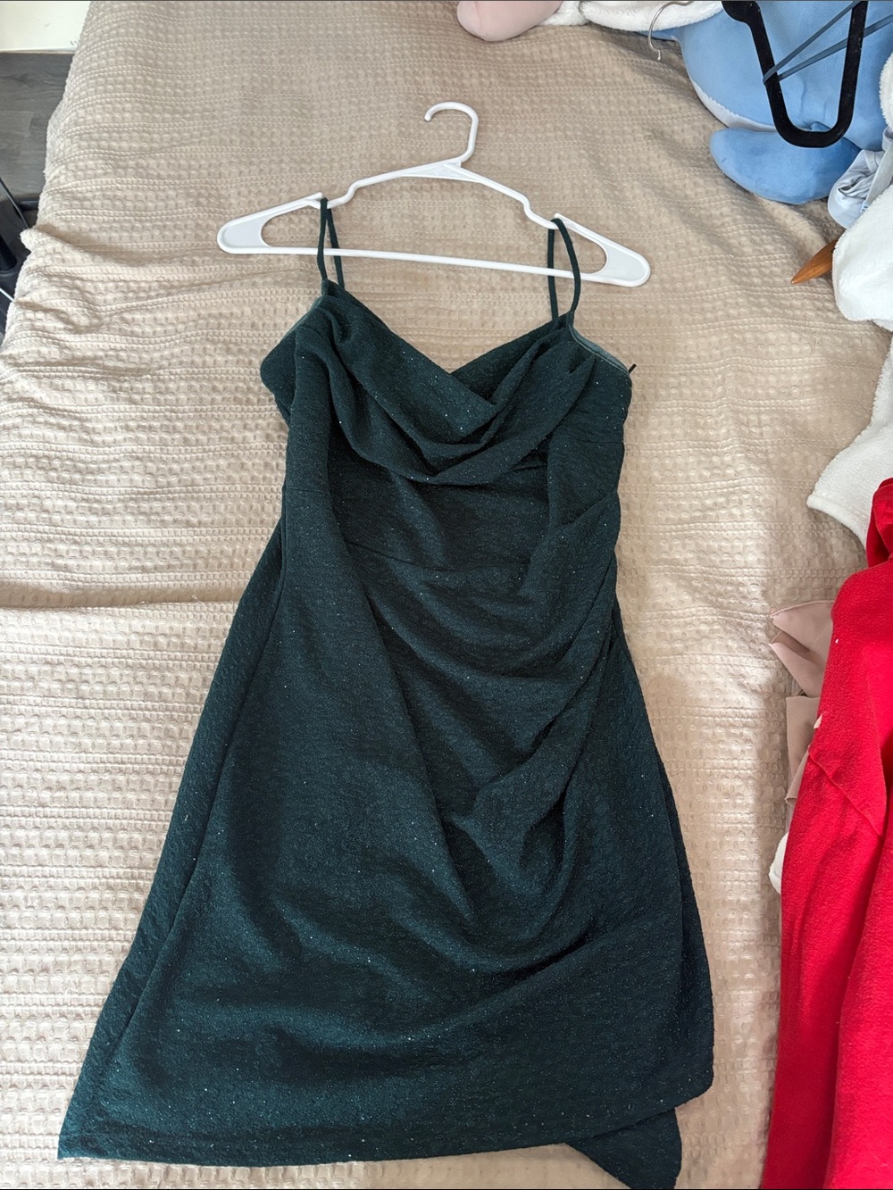 Windsor Dark Green Cowl Neck Mini Dress